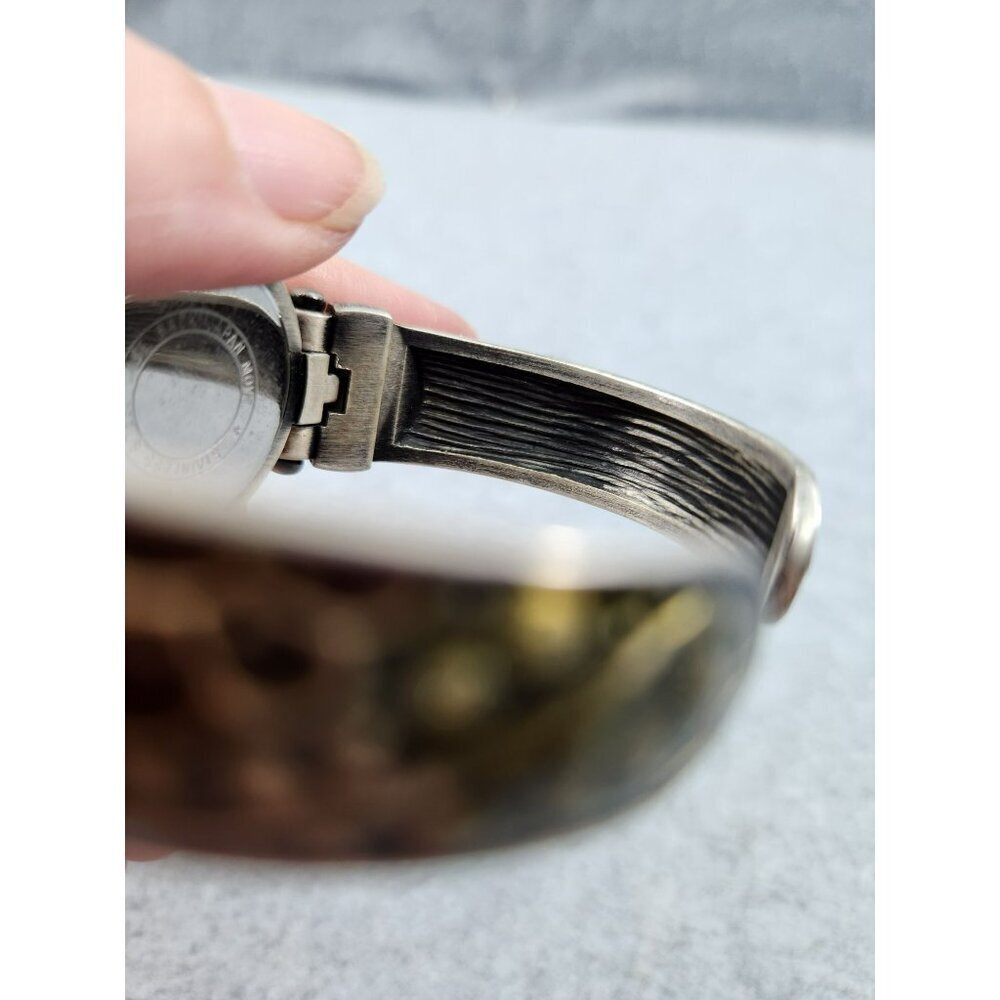 Vintage appear Womens Hinged Cuff Bangle Watch With Elephant Enamel Design - Picture 8 of 11